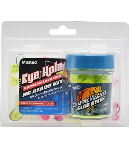 Amazon.com : Crappie Magnet Eye Hole Jig Heads Kit, Includes 12