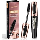 AsaVea 4D Silk Fiber Lash Mascara Waterproof, Luxuriously Longer, Thicker, Voluminous Eyelashes, Long-Lasting, Dramatic Extension, Smudge-proof, Hypoallergenic Formula by Glossiva (Black)