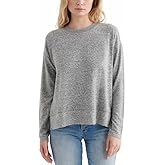Lucky Brand Womens Long Sleeves Cozy Crewneck Sweatshirt,Heather Grey,X-Small