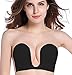 Deceny CB Invisible Bras for Women Push Up Strapless Self Adhesive Silicone Bra (DD, Black)