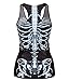 Voglee Punk Gothic Rock Women Black Skeleton Printed Sleeveless T Shirt Vest Tank Tops (XS-M, Black)