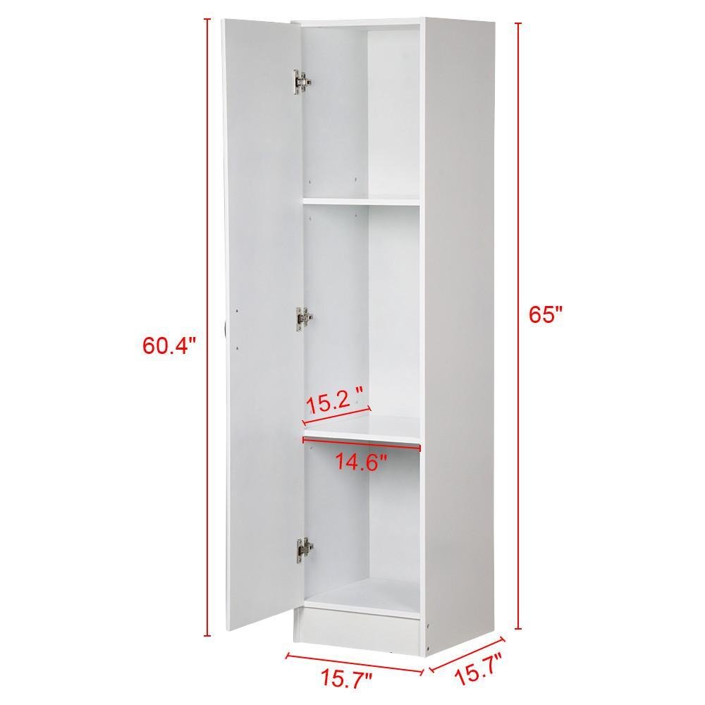 Go2buy 65 White Slim Utility Storage Cabinet Single Door Kitchen