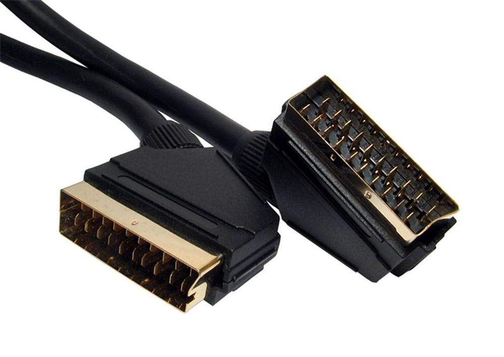 World of Data 20m SCART Cable - Fully Wired (All 21 Pins) - Gold Plated - Audio & Video Lead - Male to Male