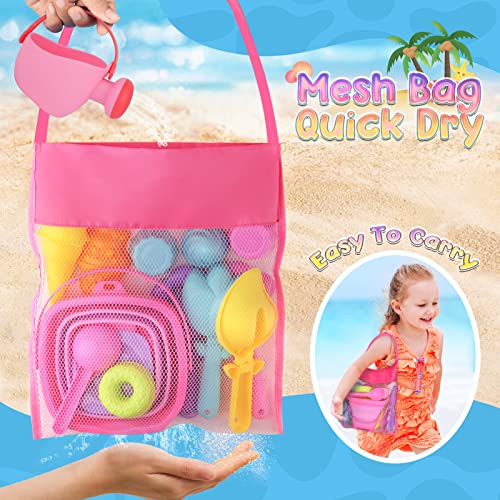 Joyreal 46 PCS Ice Cream Beach Toys - Sand Pit Toys with Collapsible Bucket and Spade Beach Set Kids with Shovel Tool Kits Storage Mesh Bag for Toddlers Boys Girls