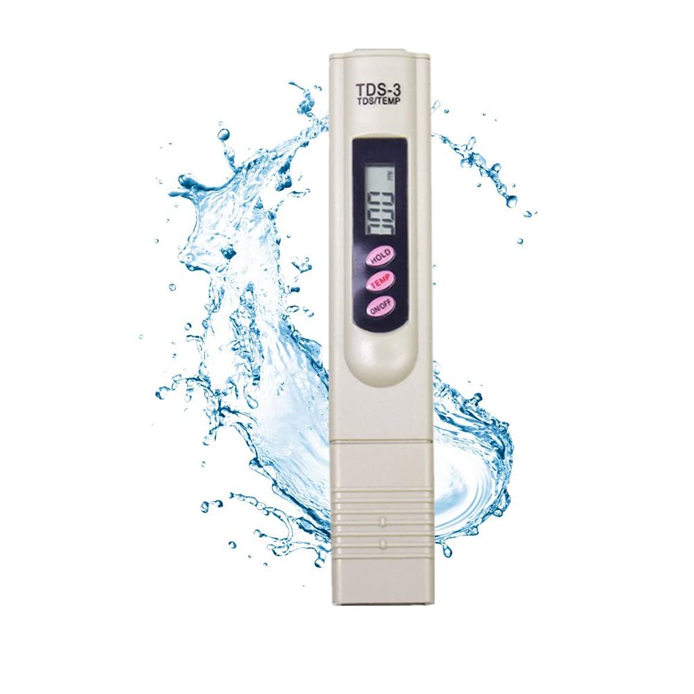Diyeeni TDS Water Quality Tester Digital LCD TDS Meter Tester Water Testing Pen Purity Filter 0-9990 PPM Temp for Drinking Water, Aquariums and Swimming Pools (Grey)
