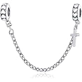 Clip Lock Spacer Stopper Charm Bead Love Heart Charm Bracelets for Women 925 Sterling Silver Safety Chain Charms for Pandora Bracelets