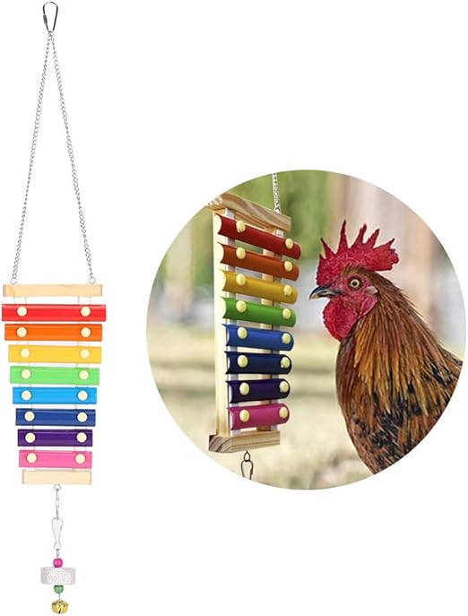 Hen Suspended Xylophone, Wood Pecking Toy, Pecking Diversion Wooden