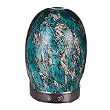 AA Art Glass Spring Water Green Aroma Essential Oil Diffuser Aromatherapy Humidifier 120ml Housing with 14-Color LED Light