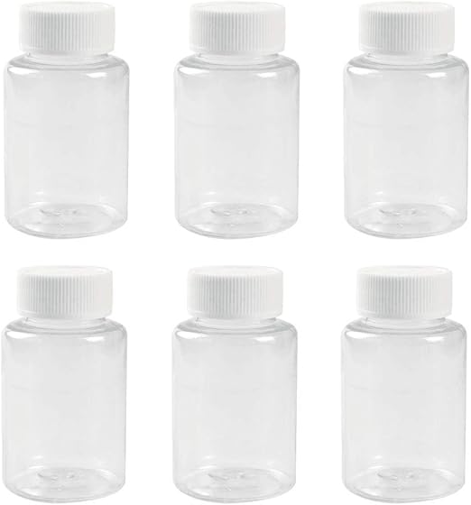 vipolish 12 PCS 100 ML 3.3 OZ Plastic Clear Pill Bottles