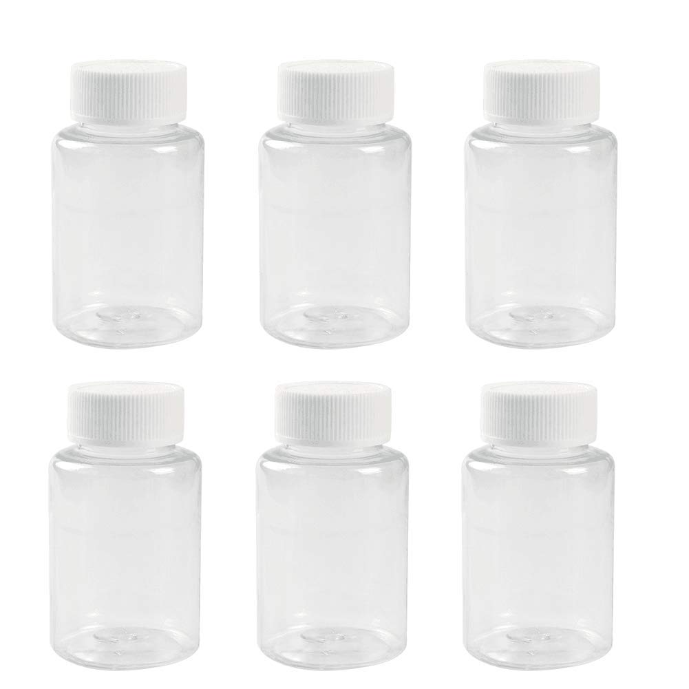 12 Pcs 100 ml Empty Clear Plastic Bottles with White Screw Caps Portable Storage Containers for Liquids Chemicals Powders and Solid Samples