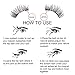 MeBueTee Dual Magnetic False Eyelashes 3D Fiber Reusable Natural Wispy Lashes Fake Eyelash Extensions-Long Bushy Magnetic Handmade Length:12MM 1Pair(4Pieces)+Eyelash Curler