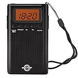 Pocket Radio, Digital AM/FM Radio with Clear Speaker, LCD Screen, Alarm Clock, and Stereo Mode
