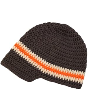 Melondipity Brown Striped Baby Boy and Toddler Visor Beanie