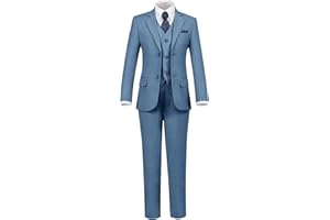 Diaryan Boys 3-Piece Formal Suit Set with Jacket, Vest, Pants, Slim Fit Dress Clothes, Ring Bearer Outfit