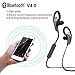 Bluetooth Earbuds, Wireless Stereo Headset with Soft Ear Hooks Sweat-proof Headphone with Mic and volume control for iPhone HTC Smartphones and More (Black)