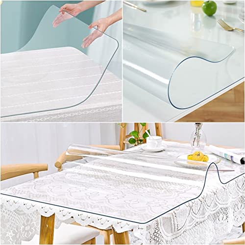 Beauenty Clear Table Protector,1.5mm Thick Rectangular Clear Desk Pad Mat,Plastic Table Cover,PVC Clear Desk Cover Protector,Non-Slip Desk Pad, Table Protector For Dining Room Table,Office(60x120CM)