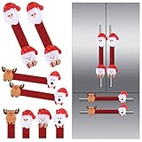 Refrigerator Door Handle Covers Set of 8, Santa