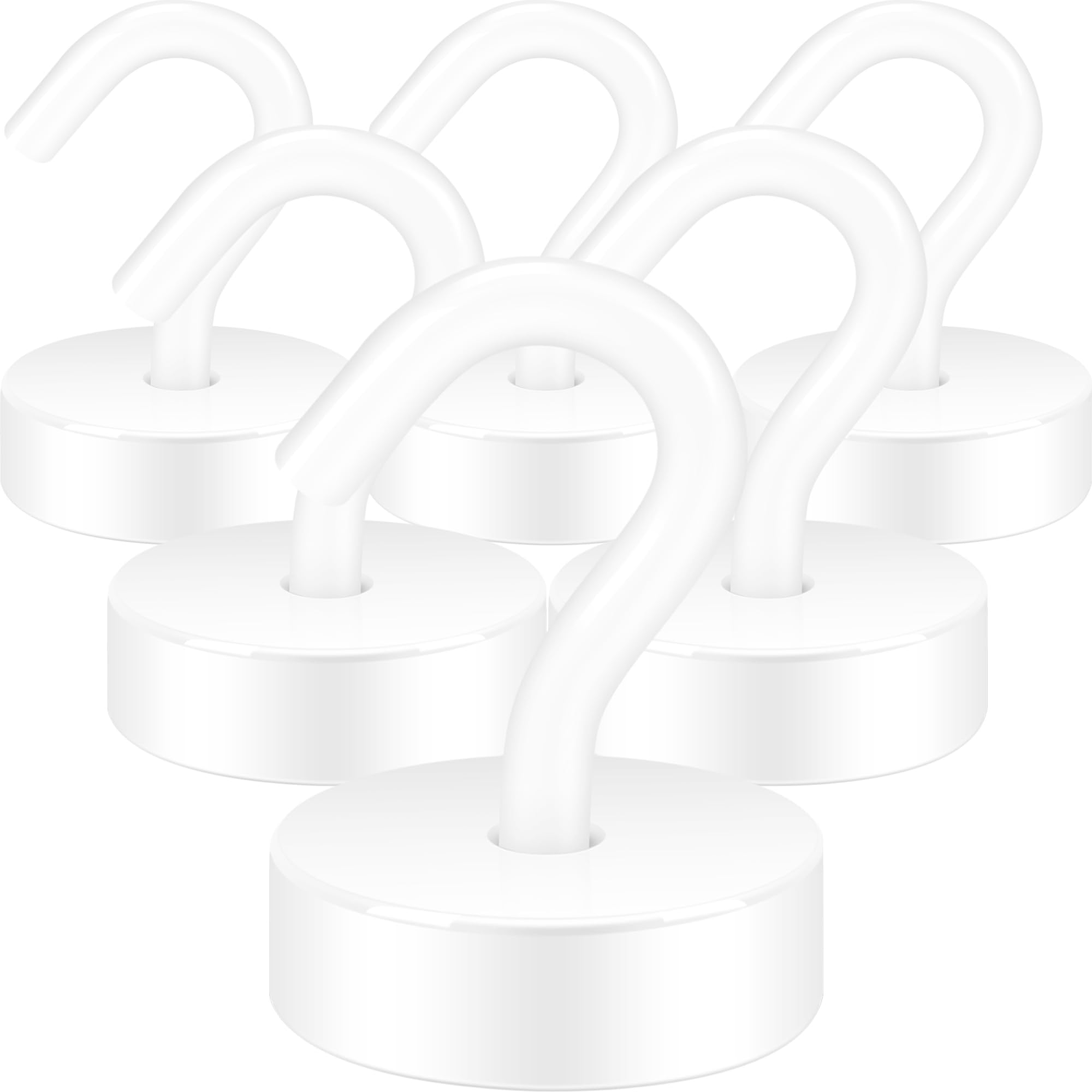 Neosmuk Magnetic Hooks, Cruise Ship Essentials, 40lb+ Heavy Duty Magnetic Hooks for Cruise Cabins, Refrigerator, Grill, Hanging, and Travel | Extra Strong Must-Haves Magnet Hook,White
