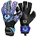 Renegade GK Vortex Strom Goalie Gloves | 3.5+3mm Hyper Grip & 4mm Duratek | Black, Purple, & Blue Soccer Goalkeeper Gloves (Size 7, Youth, Roll Cut, Level 3)
