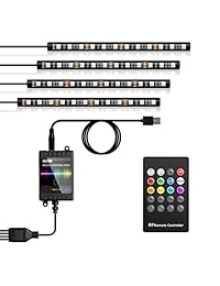 Dorolla RGB LED luces de interior de coche, impermeable, tira de luces LED, kit de iluminación con mando a distancia inalámbrico RF y cargador de coche gratuito, cambio de color por sincronización a música