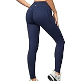 RIHOAS Yoga Pants with Pockets for Women High Waist Tummy Control Lifting 7/8 Length Workout Leggings Gym Running Fitness