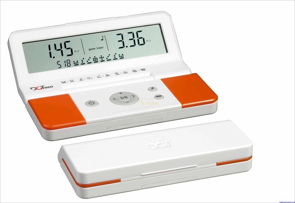 DGT 3000 Chronomètre D'Échecs Digital - Approuvé FIDE, Rouge/Blanc, Pour Échecs Et Jeux De Société