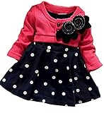 OURS Baby Girls Princess One Piece Flower Dot Dress