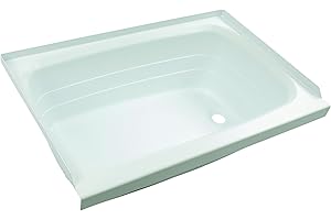 LIPPERT COMPONENTS Lippert Replacement 24" x 36" White Bathtub with Right Drain, Scratch-Resistant ABS Acrylic for RVs, Travel Trailers, 5th Wheels, Motorhomes - W2436RHSPK