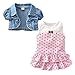 Isugar Summer Baby Girl's Clothes Short-Sleeved Jacket and Dress Outfit Sets