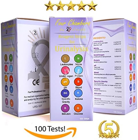 10 Parameter Urinalysis Test Strips, Urinary Tract Infection Strips (UTI) Urine Test Strips: MEGA pack (100 Tests), Kidney, Low Carb, Paleo, Ketogenic Diet, Instant Results, Everything Inside!