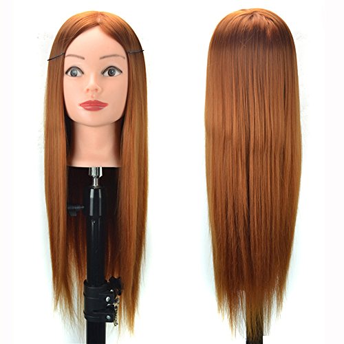 Suppion Hair Styling Wig Practice Training Head Mannequin Hairdressing Long Female Hair (A)