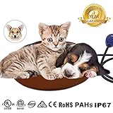 Pet Heating Pad, NuoYo Warming Pet Heat Mat for Dogs &amp; Cats with Chew Resistant Cord Soft Removable Waterproof Electric Cover Low Voltage 7 temperature levels 11.8" Diameter (30cm) …
