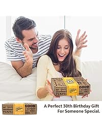 Caja de regalo de cumpleaños con texto en inglés "Vintage Candy Co. 30TH BIRTHDAY RETRO CANDY" – Cañas nasales infantiles de la década de 1988 – divertida cesta de regalo – Milestone THIRTIETH Birthday – perfecto para hombre o mujer girando a la