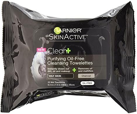 Garnier Skinactive Clean + Purifying Oil-Free Towelettes 25 Count (3 Pack)