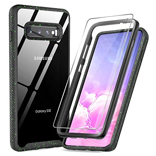 Galaxy S10 Case with [Not Built-in] 3D HD Screen Protector [2 Pack], LeYi Full-Body Protective Hybrid Rugged Armor Clear Bumper Shockproof Phone Cover for Samsung Galaxy S10 Black