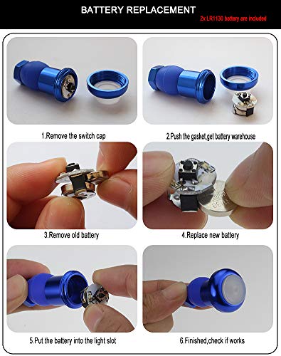 Rpuomtz Turn Signal LED Lights for Bicycle Handlebar Mini End Caps Strobe Side Light Handlebars Plugs Blinker Warning Lights (Black)