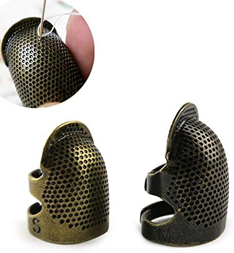 YAMATE Metal Thimble Finger Protector Finger Metal Shield Protector Pin Needles Sewing Quilting Craft Accessories DIY Sewing Tools (S)