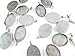 20 CleverDelights Oval Pendant Trays - Antique Silver Color - 22 x 30 mm - Pendant Blanks Cameo Bezel Settings - Custom Jewelry Making 22x30mm