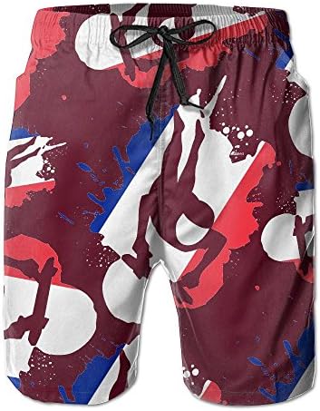 Flag Of France Sled Men Swim Beach Shorts Stretch Surf Running Pants With Pockets