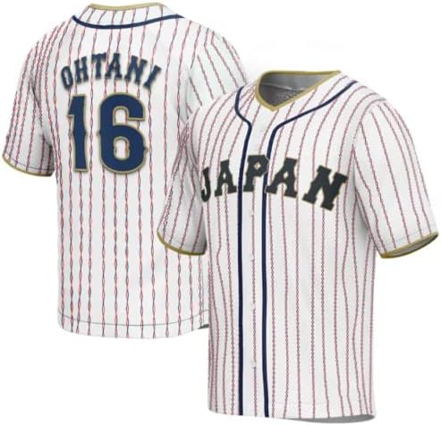 Amazon.com: Men's #16 Ohtani Jersey Japan Samurai White Black