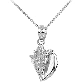 925 Sterling Silver Sea Shell Charm Pendant Necklace