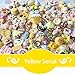 AMOBESTER 50PSC DIY Craft Resin Flatback Button Assorted Size Sunshine Yellow Serial