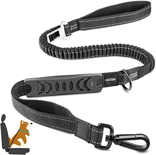 Oasser 犬用リード ペット シートベルト カー 安全ベルト バックル固定 犬リードロープ ドライブ 飛びつく防止 代引き不可 高弾性バンジーロープ E5 簡単装着 反射素材 ブレーキハンドル付き 多機能 アウトドア用 犬カー用品