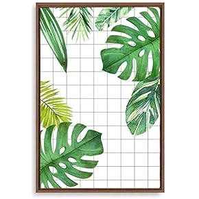Framed Canvas Home Artwork Decoration Nordic Style Plant Canvas Wall Art for Living Room, Bedroom - 16x24 inches