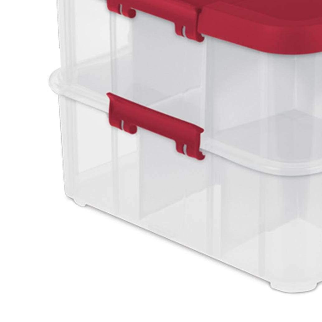 Sterilite Dual Layer 24 Compartment Stack and Carry Latched Christmas