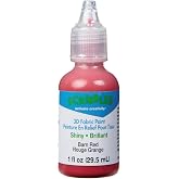 Scribbles 13904 3D Fabric Paint Shiny- Barn Red