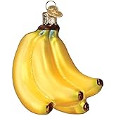 Old World Christmas Bunch of Bananas Glass Blown Ornament for Christmas Tree, Handcrafted Holiday Decoration, Fruit Collection
