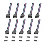 Sienoc 10PK 4 PIN RGB Male AND Female Connector Wire Cable For 3528 5050 SMD LED Strip