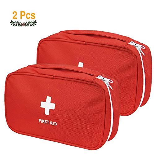 FF Health Portable Empty First Aid Kit | Emergency Survival Outdoor Treatment Home Rescue Medical Bag – Great Outdoor/Home / Office/Travel / Camping/Sport / Backpacking/Hiking / Cycling/Gym (Two)