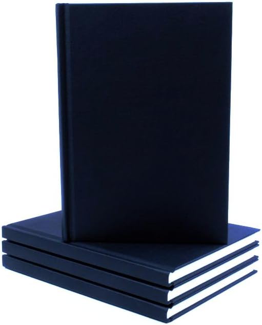 SEAWHITE Black Cloth Hardback Artists Sketchbook 140gsm Portrait A5-149x201mm